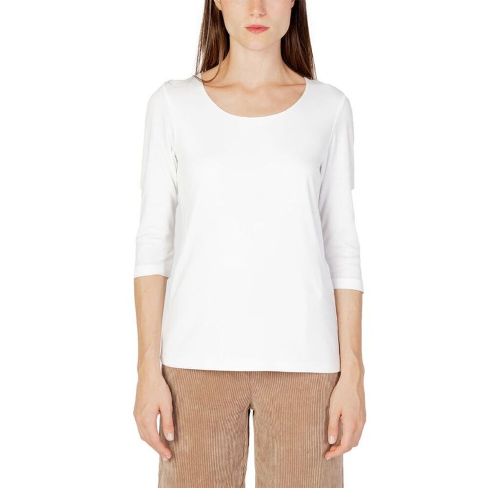 Street One Cream Cotton Long Sleeve Women's T-Shirt